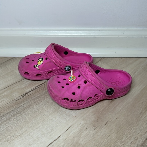 Crocs Pink Clogs kids size 10 - Picture 2 of 5